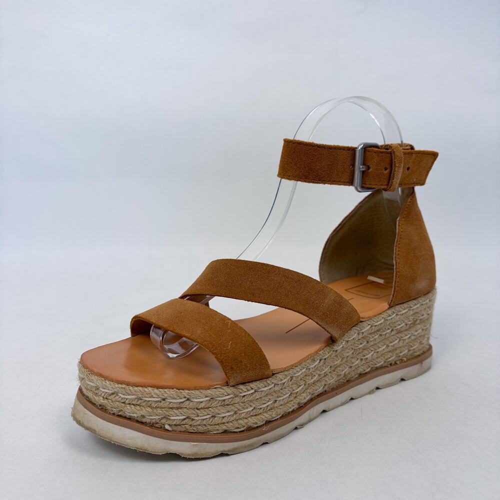 Dolce Vita Liza Espadrille Platform Wedge in Cognac Suede 6.5